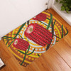 Australia Flowers Aboriginal Doormat - Aboriginal Dot Painting With Red Banksia Flower Doormat