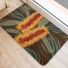 Australia Flowers Aboriginal Doormat - Aboriginal Dot Art With Yellow Banksia Flower Doormat