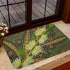 Australia Flowers Aboriginal Doormat - Aboriginal Dot Art Of Australian Native Flower Hakea Sericea Doormat