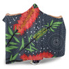 Australia Flowers Aboriginal Hooded Blanket - Red Bottle Brush Tree Depicted In Aboriginal Style Hooded Blanket