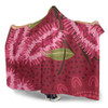 Australia Flowers Aboriginal Hooded Blanket - Pink Bottle Brush Flora In Indigenous Painting Hooded Blanket