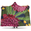 Australia Flowers Aboriginal Hooded Blanket - Australian Waratah Flower Art Hooded Blanket