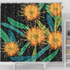 Australia Flowers Aboriginal Shower Curtain - Australian Yellow Hakea Flower Art Shower Curtain