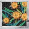 Australia Flowers Aboriginal Shower Curtain - Australian Yellow Hakea Flower Art Shower Curtain