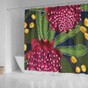 Australia Flowers Aboriginal Shower Curtain - Australian Waratah Flower Art Shower Curtain