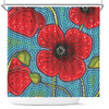 Australia Flowers Aboriginal Shower Curtain - Aboriginal Dot Art Of Australian Poppy Flower Painting Shower Curtain