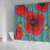 Australia Flowers Aboriginal Shower Curtain - Aboriginal Dot Art Of Australian Poppy Flower Painting Shower Curtain