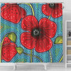 Australia Flowers Aboriginal Shower Curtain - Aboriginal Dot Art Of Australian Poppy Flower Painting Shower Curtain