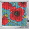 Australia Flowers Aboriginal Shower Curtain - Aboriginal Dot Art Of Australian Poppy Flower Painting Shower Curtain