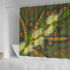 Australia Flowers Aboriginal Shower Curtain - Aboriginal Dot Art Of Australian Native Flower Hakea Sericea Shower Curtain