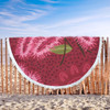 Australia Flowers Aboriginal Beach Blanket - Pink Bottle Brush Flora In Indigenous Painting Beach Blanket