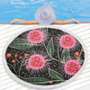 Australia Flowers Aboriginal Beach Blanket - Aboriginal Style Australian Hakea Flower Beach Blanket