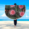 Australia Flowers Aboriginal Beach Blanket - Aboriginal Style Australian Hakea Flower Beach Blanket