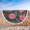 Australia Flowers Aboriginal Beach Blanket - Aboriginal Style Australian Hakea Flower Beach Blanket