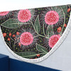 Australia Flowers Aboriginal Beach Blanket - Aboriginal Style Australian Hakea Flower Beach Blanket