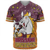 Brisbane Broncos Custom Baseball Shirt - Team With Dot And Star Patterns For Tough Fan Baseball Shirt