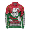 South Sydney Rabbitohs Long Sleeve Polo Shirt - Team With Dot And Star Patterns For Tough Fan Long Sleeve Polo Shirt