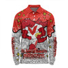 St. George Illawarra Dragons Custom Long Sleeve Polo Shirt - Team With Dot And Star Patterns For Tough Fan Long Sleeve Polo Shirt