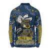 North Queensland Cowboys Custom Long Sleeve Polo Shirt - Team With Dot And Star Patterns For Tough Fan Long Sleeve Polo Shirt