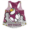 Manly Warringah Sea Eagles Women Racerback Singlet - Team With Dot And Star Patterns For Tough Fan Women Racerback Singlet