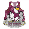 Manly Warringah Sea Eagles Women Racerback Singlet - Team With Dot And Star Patterns For Tough Fan Women Racerback Singlet