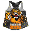 Wests Tigers Custom Women Racerback Singlet - Team With Dot And Star Patterns For Tough Fan Women Racerback Singlet