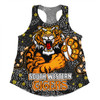 Wests Tigers Custom Women Racerback Singlet - Team With Dot And Star Patterns For Tough Fan Women Racerback Singlet