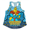 Gold Coast Titans Custom Women Racerback Singlet - Team With Dot And Star Patterns For Tough Fan Women Racerback Singlet