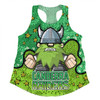 Canberra Raiders Custom Women Racerback Singlet - Team With Dot And Star Patterns For Tough Fan Women Racerback Singlet