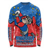 Newcastle Knights Custom Long Sleeve T-shirt - Team With Dot And Star Patterns For Tough Fan Long Sleeve T-shirt