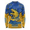 Parramatta Eels Custom Long Sleeve T-shirt - Team With Dot And Star Patterns For Tough Fan Long Sleeve T-shirt