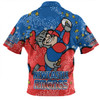 Newcastle Knights Custom Zip Polo Shirt - Team With Dot And Star Patterns For Tough Fan Zip Polo Shirt