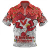 St. George Illawarra Dragons Custom Zip Polo Shirt - Team With Dot And Star Patterns For Tough Fan Zip Polo Shirt