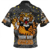 Wests Tigers Custom Zip Polo Shirt - Team With Dot And Star Patterns For Tough Fan Zip Polo Shirt