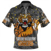 Wests Tigers Custom Zip Polo Shirt - Team With Dot And Star Patterns For Tough Fan Zip Polo Shirt