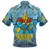 Gold Coast Titans Custom Zip Polo Shirt - Team With Dot And Star Patterns For Tough Fan Zip Polo Shirt