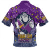 Melbourne Storm Custom Zip Polo Shirt - Team With Dot And Star Patterns For Tough Fan Zip Polo Shirt