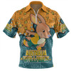 Australia Wallabies Custom Zip Polo Shirt - Team With Dot And Star Patterns For Tough Fan Zip Polo Shirt