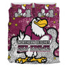 Manly Warringah Sea Eagles Bedding Set - Team With Dot And Star Patterns For Tough Fan Bedding Set