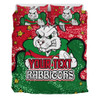 South Sydney Rabbitohs Bedding Set - Team With Dot And Star Patterns For Tough Fan Bedding Set