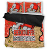 Redcliffe Dolphins Custom Bedding Set - Team With Dot And Star Patterns For Tough Fan Bedding Set