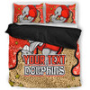 Redcliffe Dolphins Custom Bedding Set - Team With Dot And Star Patterns For Tough Fan Bedding Set