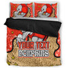 Redcliffe Dolphins Custom Bedding Set - Team With Dot And Star Patterns For Tough Fan Bedding Set