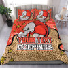 Redcliffe Dolphins Custom Bedding Set - Team With Dot And Star Patterns For Tough Fan Bedding Set