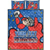 Newcastle Knights Custom Quilt Bed Set - Team With Dot And Star Patterns For Tough Fan Quilt Bed Set