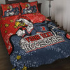 Sydney Roosters Custom Quilt Bed Set - Team With Dot And Star Patterns For Tough Fan Quilt Bed Set