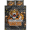 Wests Tigers Custom Quilt Bed Set - Team With Dot And Star Patterns For Tough Fan Quilt Bed Set