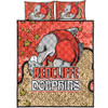 Redcliffe Dolphins Custom Quilt Bed Set - Team With Dot And Star Patterns For Tough Fan Quilt Bed Set