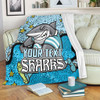 Cronulla-Sutherland Sharks Custom Blanket - Team With Dot And Star Patterns For Tough Fan Blanket