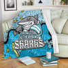 Cronulla-Sutherland Sharks Custom Blanket - Team With Dot And Star Patterns For Tough Fan Blanket